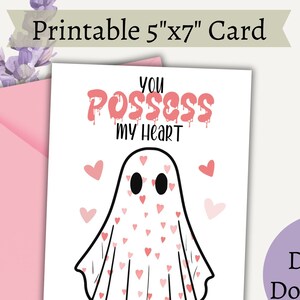 Ghost Valentine&#39;s Day Card for Girlfriend, Spooky Valentine&#39;s Day Card for Boyfriend, Paranormal Card for Valentines Day, You&#39;re My Boo