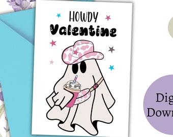 Hola tarjeta de San Valentín para novia, tarjeta espeluznante del día de San Valentín para novio, tarjeta occidental del día de San Valentín para esposa, tarjeta para novia
