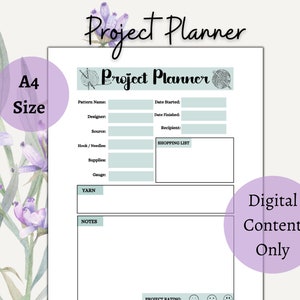 Crochet Project Planner, Knitting Project Planner, Knitting Pattern Creator, Crochet Pattern Tracker, Gift for Knitters, Gift for Crocheting