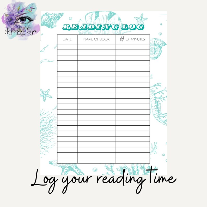 Kids Summer Reading Log, Book Tracker for Kids, Underwater Theme ...