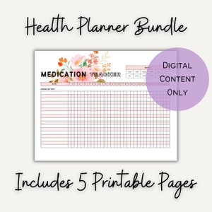 Health Tracking Planner for Mental and Physical Health, Period Tracker, Mood Tracker, Medication Log, Migraine Diary for Migraine tracking