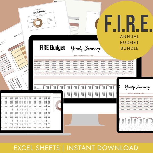 Excel Template 12 Month Budget Excel - Etsy