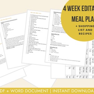 Budget meal plan 4 week shopping lists and budget friendly recipes