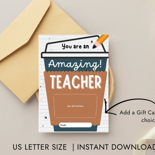 You are an Amazing Teacher GiftCard Holder