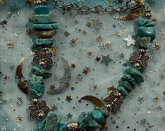 blue butterfly bracelet 14cm - 19cm