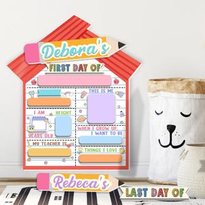 Personalized First Day Of School Sign, Last Day Of School Sign, Back to School Gift, Kindergarten 1st Day of School Sign, School Photo Prop