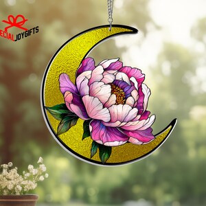 Peony Flower Suncatcher Acrylic Hanging, Spring Gift Window Decor, Peony Ornament, Peony Gifts, Flower Gift Home Decor, Peony Lover Gifts