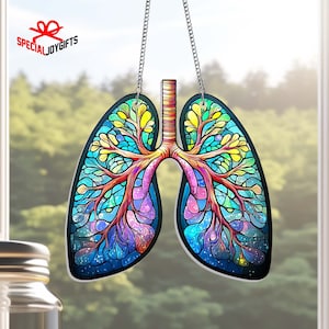 Lung Acrylic Window Hanging, Lung Acrylic Window Hanging, Respiratory Therapist Gift, Pulmonologist Gift, Lung Surgery Gift, Respiratory