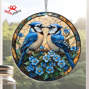 Blue Jay Bird Suncatcher Hanging, Blue Jay Bird Acrylic Suncacther, Blue Jay Suncatcher, Bird Lover Gifts, Housewarming gift, Grandma Gifts