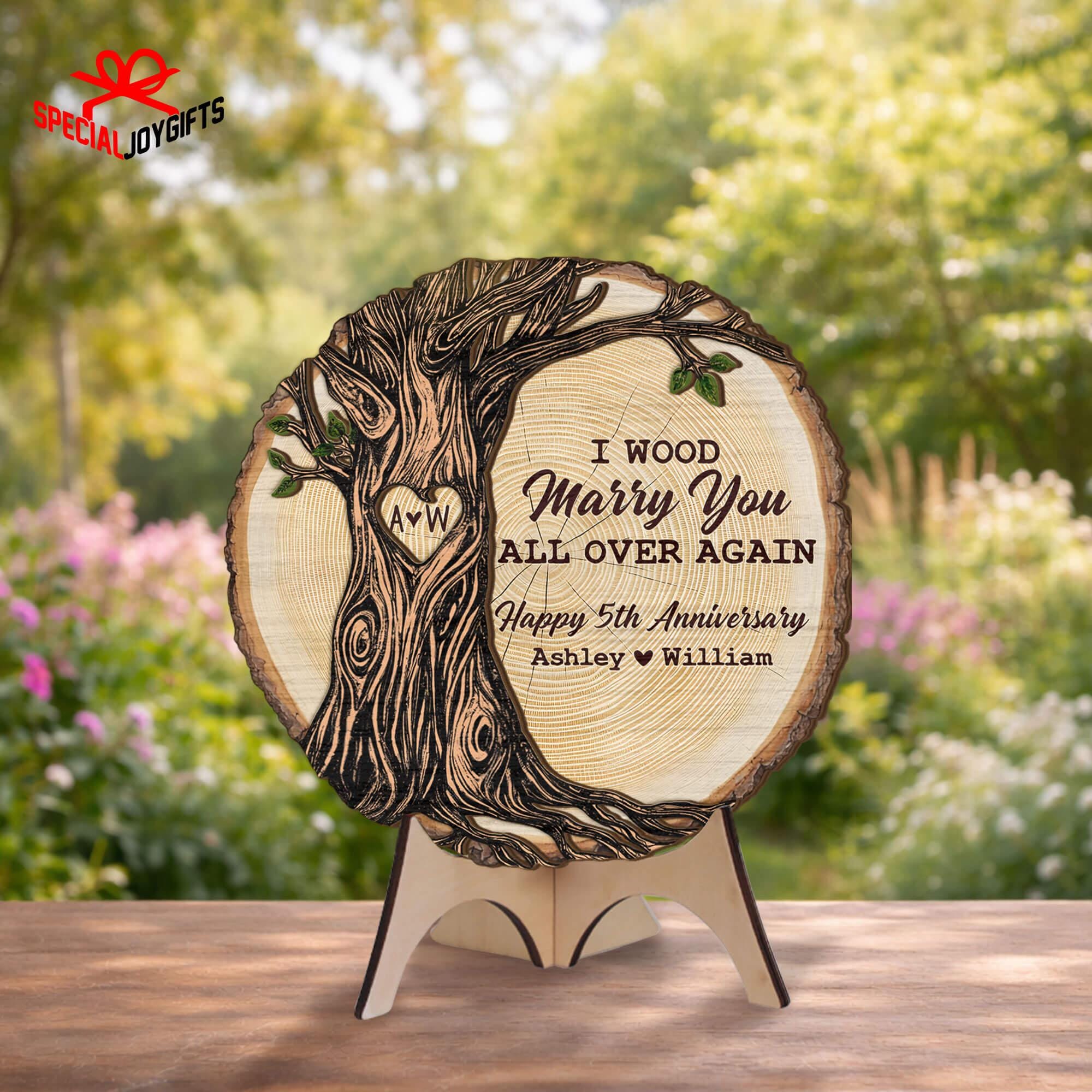 Personalized 5th Anniversary Wooden Sign, Wood Anniversary Gift, Custom ...