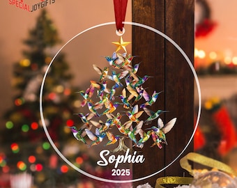 Personalized Hummingbird Acrylic 2D Ornament, Hummingbird Lover Gift,Hummingbird Gifts,Bird Ornament,Hummingbird Tree Ornament,Nature Lovers