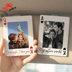 Personalized Couple Photo Car Visor Clip, Drive Safe Gift, Valentines Gift for Him, Gifts for Boyfriend, Husband, Couple Picture Car Decor