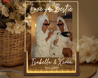 Lámpara de foto personalizada para mejores amigas, regalo para hermanas, regalo de amistad personalizado, regalo para mejor amiga, regalos para hermanas del alma