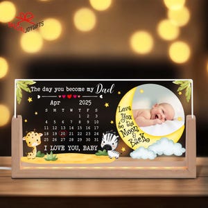 Personalized Photo Night Light, Fathers Day Gifts, Gifts for Husband, Bedroom Night Light, Gift for Dad, Best Dad Ever, Custom Name Light