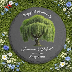 9th Anniversary Gift, 9th Anniversary Willow Tree Gift, Couples Garden Stone, Couples Gift, Wedding Anniversary Gift, Stone Anniversary Gift
