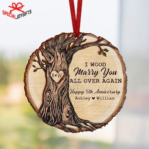5th Anniversary Gift, 5th Year Anniversary Gift for Couple, Custom Wood ...
