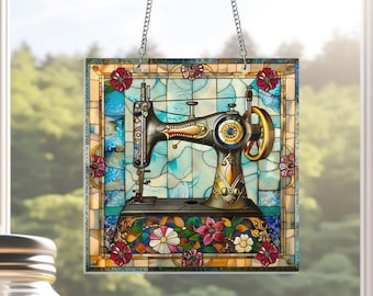 Sewing Machine Suncatcher Window Hanging, Quilting Sign For Sewing Room Decor, Sewing Lover Shirt, Quilter Gift, Sewer Gifts, Sewer Decor