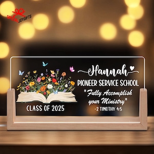 Personalized Pioneer School Desk Name Night Light, JW Pioneer School 2025 Gift, Pioneer Service School Gift, Custom JW Gifts, JW Keepsake