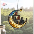 Cat Book On The Moon Acrylic Suncatcher Window Hanging, Book Window Decor, Book Lover Gifts, Book Ornament, Indoor Decor, Librarian Gifts product logo