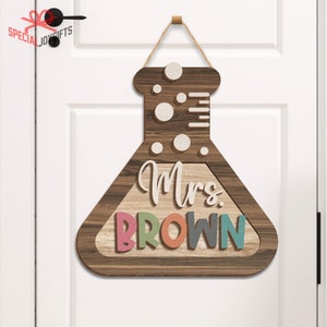 Science Teacher Name Sign, Science Classroom Decor, Science Teacher Gift, Chemistry Gift, Custom Teacher Door Sign, Back To School, Teacher