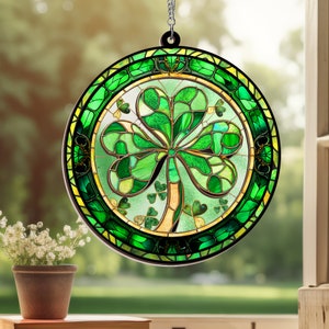 Shamrock Suncatcher Ornament, Shamrock Window Hangings, Irish Decor, St. Patrick&#39;s Day Decoration, Irish Gift,  Irish Ornament Shamrock Gift