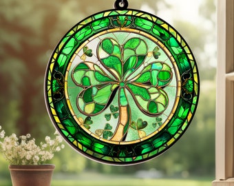 Shamrock Suncatcher Ornament, Shamrock Window Hangings, Irish Decor, St. Patrick&#39;s Day Decoration, Irish Gift,  Irish Ornament Shamrock Gift