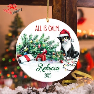 Cat Christmas Ornament, Funny Cat Ornament, Cat Mom Gift, Cat Christmas Tree Decor, Cat Owner Gift, Cat Lover Gifts, Funny Cat Holiday Decor