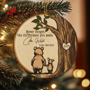Adorno navideño para profesores, regalo de agradecimiento para profesores, adorno de agradecimiento para profesores, regalo de fin de año para profesores, regalos para profesores de parte de los alumnos. imagen 4