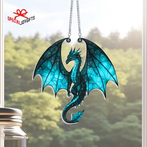 Majestic Dragon Suncatcher, Dragon Lovers Gift,Window Wall Animal Ornament,Dragon Inspired Art,Dragon Ornament,Fantasy Suncatcher Home Decor