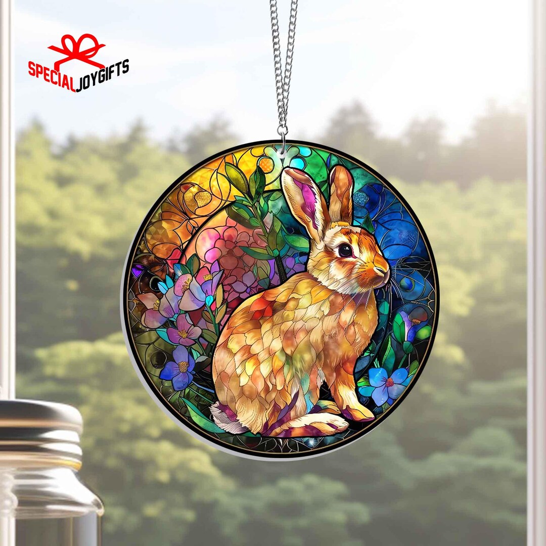Rabbit Sun Catcher, Rabbit Window Hanging, Rabbit Lover Gift, Bunny ...