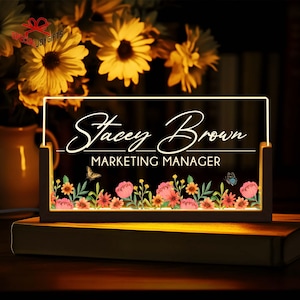 Personalized Desk Name Plate, Office Desk, CoWorker Gift, Nameplate, Name Sign for Desk, Social Worker, Gifts for Boss Coworker,New Job Gift