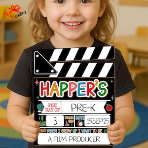 Personalized Back to School Sign, First Day of School Photo Prop, Kindergarten 1st Day of School Sign Reusable, Last Day School Sign Gift