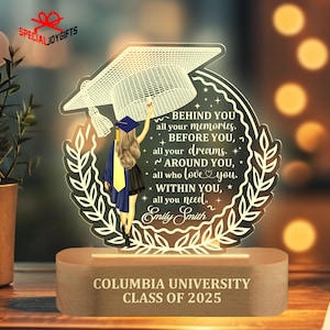 Personalized Graduation Night Light, Graduation Gifts, Graduation Gift for Her, Gifts for Graduate, Highschool, College Gift, Class Of 2025