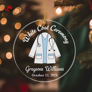 Personalized White Coat Ceremony Ornament, Doctor Ornament, Medical Student Gift, First White Coat, Future Doctor, Doctor Lab Coat Ornament