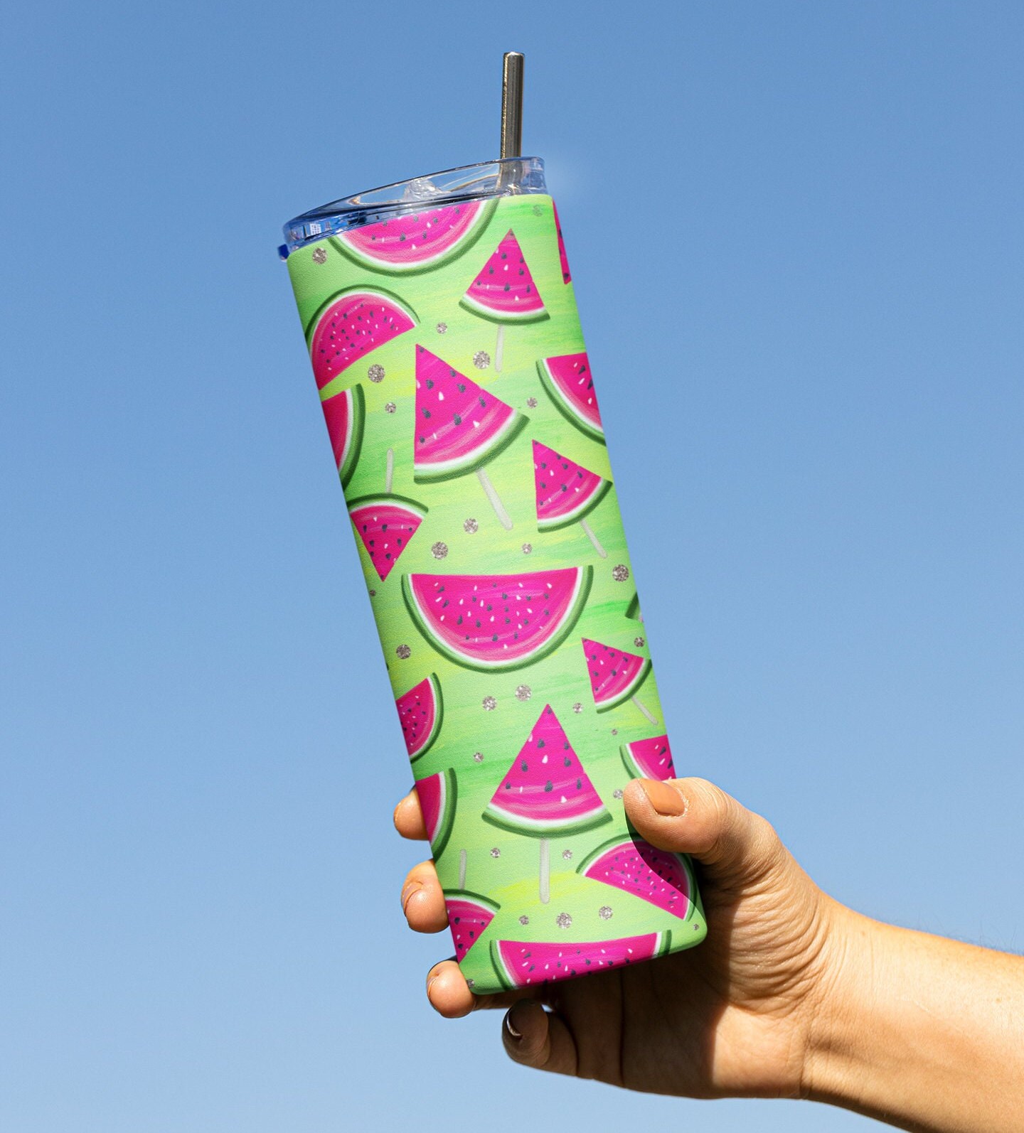 Watermelon 20oz Skinny Tumblerpersonalized Name Summer Etsy