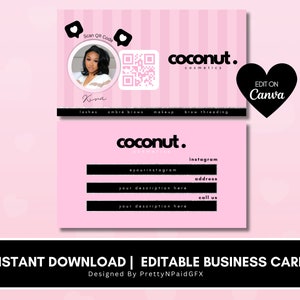 Instagram-Visitenkarten, DIY Canva-Visitenkarten-Vorlagendesign, IG-Influencer-Karten, digitale Karten für kleine Unternehmen, vorgefertigte Visitenkarten