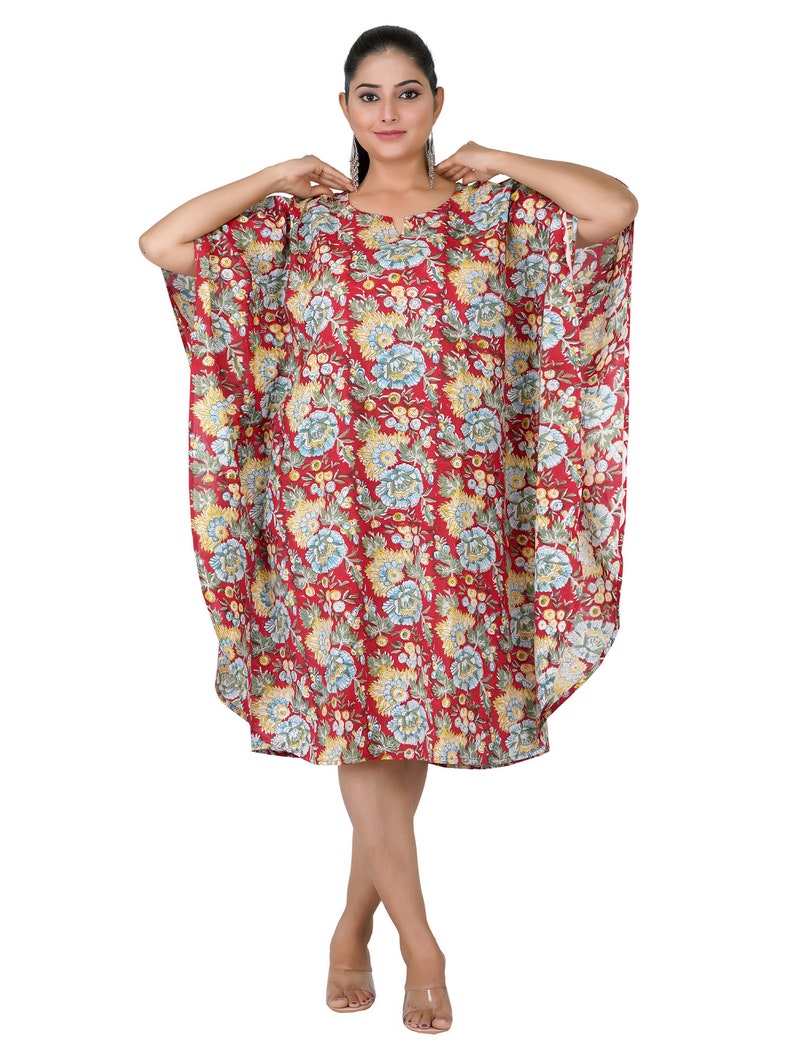 Indian Women Wear Short Caftans Knee Length Dress Tunics Sundress ...