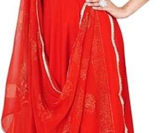 Women's Rayon Anarkali Kurti Pant with Dupatta | Indian Ethnic Suit Set | Kurta Pant Set | Festive Wear | Gift for Her