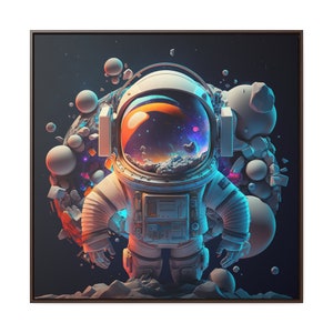 Ilustración digital de astronauta / Astronauta de dibujos animados / Colores vibrantes y relajantes / Descarga digital / Póster espacial