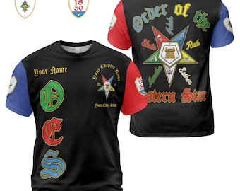 Customize Order of the Eastern Star OES Sisters Color Block Unisex T-shirt Size S-5XL