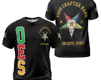 Customize Order of the Eastern Star OES Sisters Color Block Unisex T-shirt Size S-5XL
