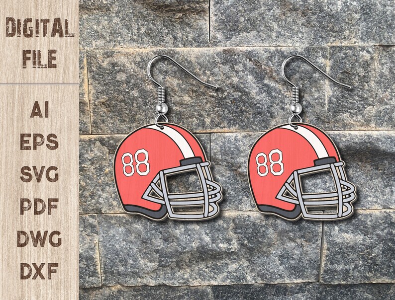 Rugby Ball Earrings Rugby Earring SVG Football Earrings Svg Etsy