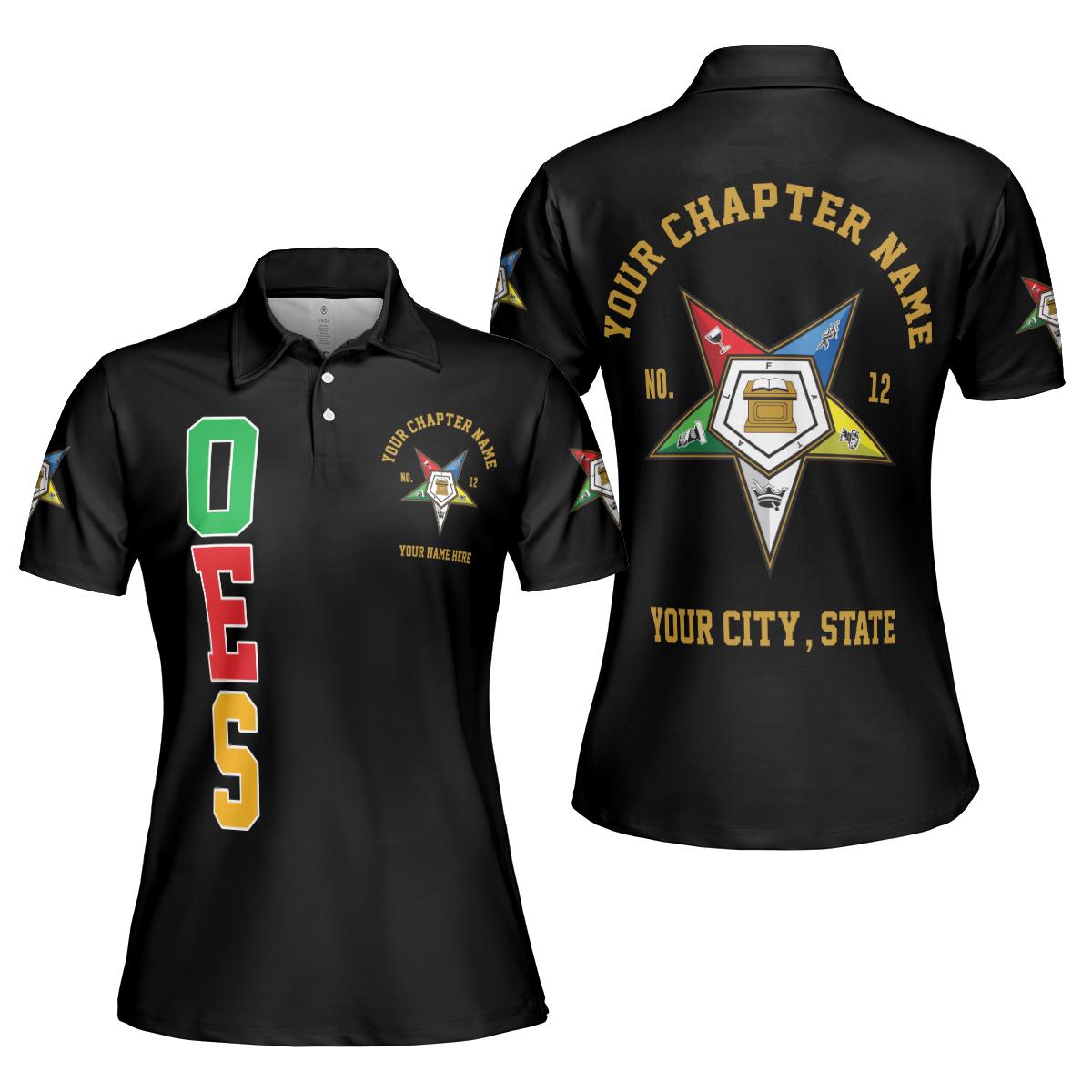 Customize Order of the Eastern Star OES Sisters Colorful Women's Polo Shirt S-5XL