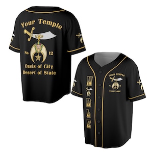 Customize Shriners Nobler Name Number Temple Freemason AAONMS AEAONMS Baseball Jersey S-5XL