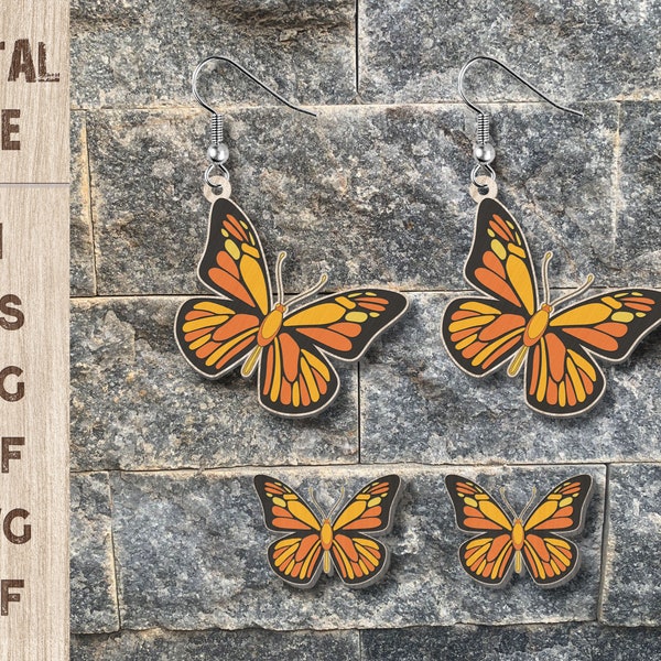 Butterfly Earring SVG, Butterfly Wing SVG, Butterfly Wing Earring Templates, Dangle Earrings Svg, Stud Earrings SVG, Digital Download File