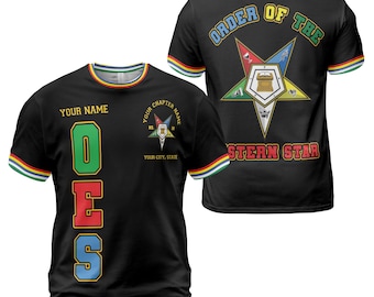 Customize Order of the Eastern Star FATAL OES Sisters Color Block Unisex T-shirt Size S-5XL