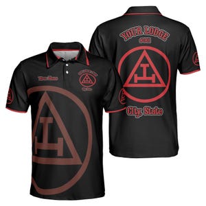 Custom Name Royal Arch Masonry York Rite Freemasonry Masonic Chapter Name Number Name Freemason Polo Shirt S-5XL