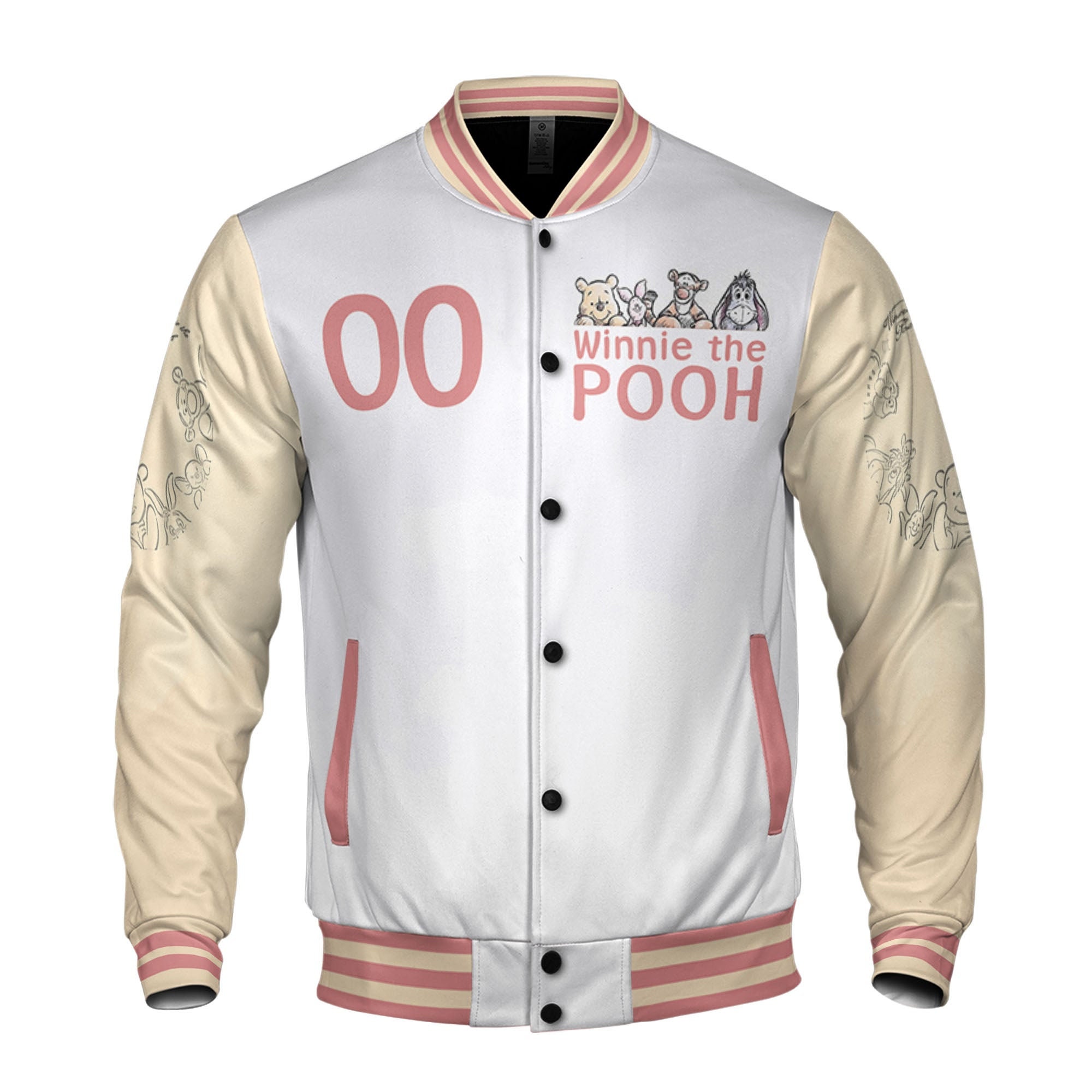 Discover Personalized Winnie the Pooh Disney Baseball Jacket