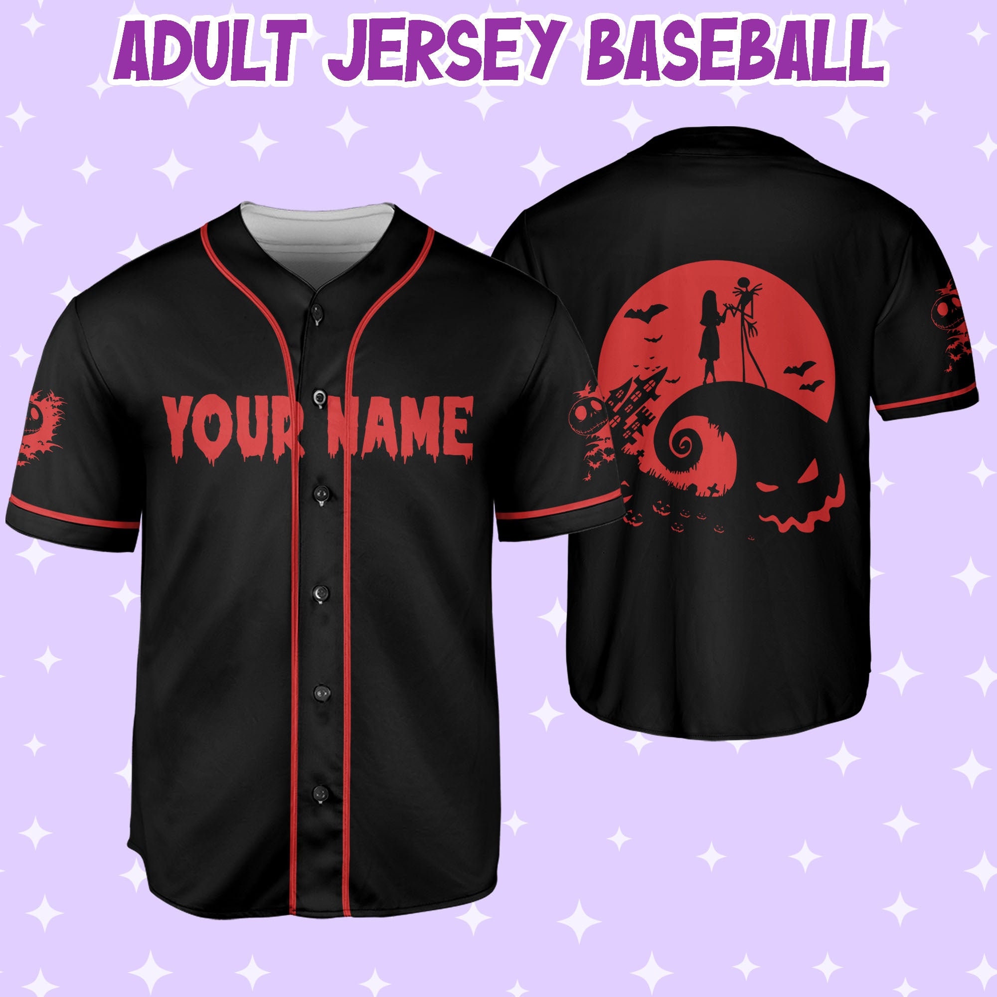 Discover The Nightmare Before Christmas Noir Et Rouge Baseball Jersey