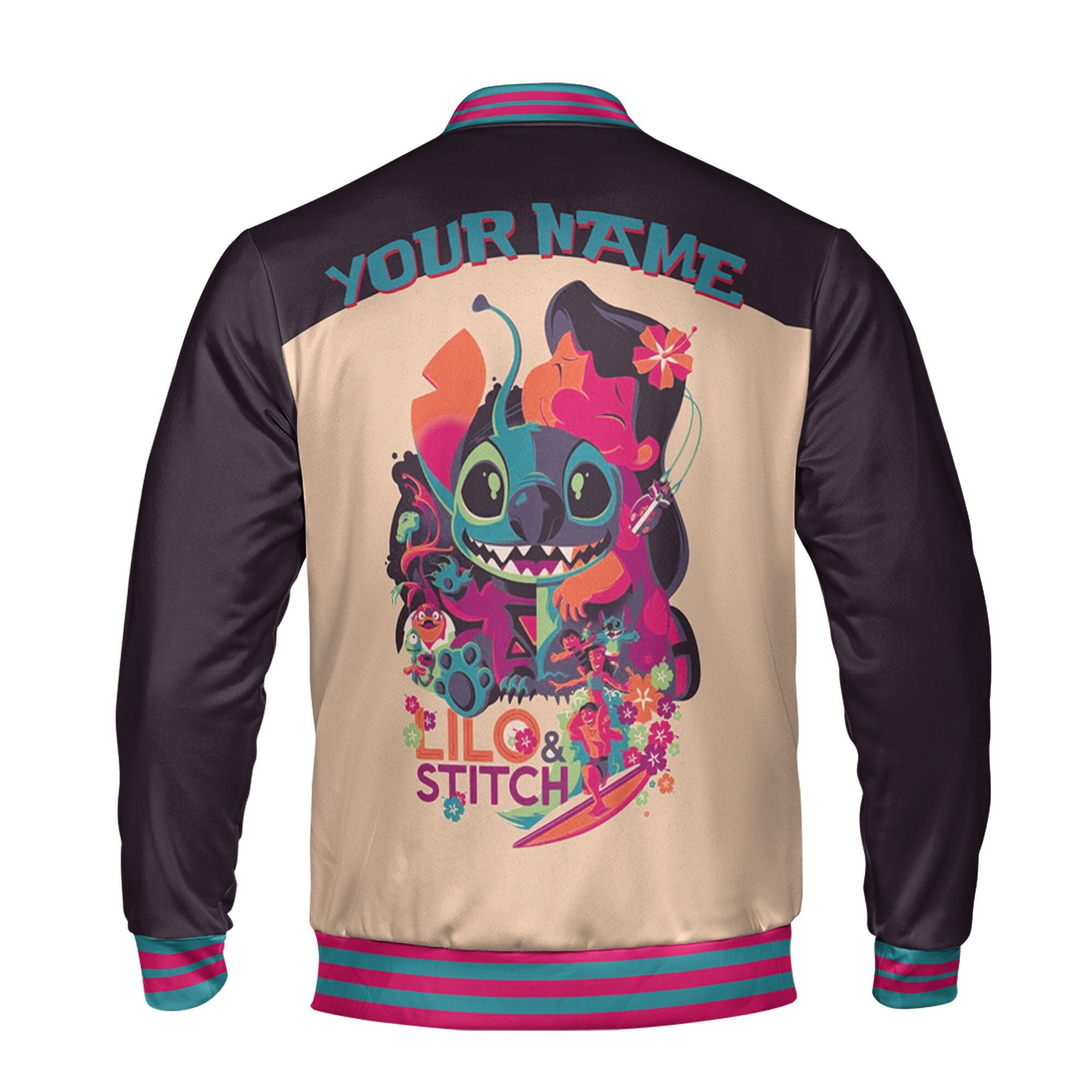 Discover Personalized Stitch and Lilo Disney Baseball Jacket